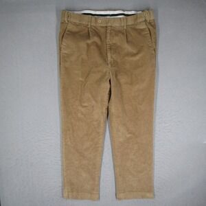 Peter Christian Mens Corduroy Trousers Tan Brown Pleated Cotton Pants 36x28